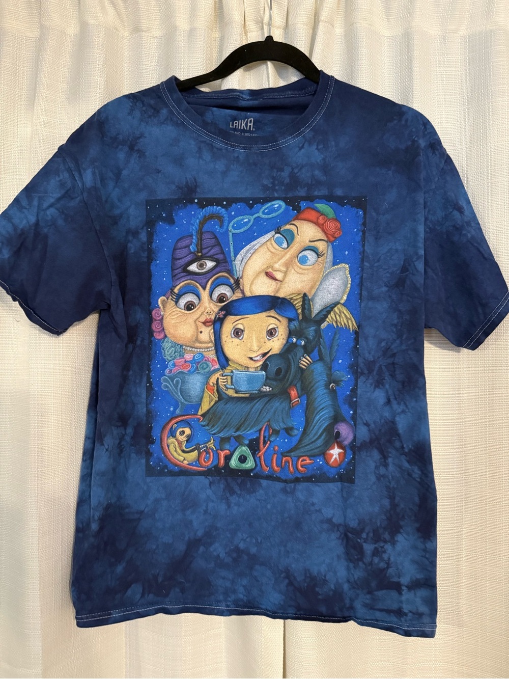 Laika Coraline Graphic Tie-Dye Short Sleeve Tee - Navy Blue